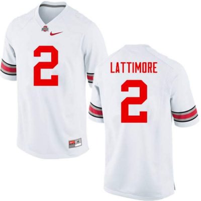 NCAA Ohio State Buckeyes Men's #2 Marshon Lattimore White Nike Football College Jersey VIA1445XK